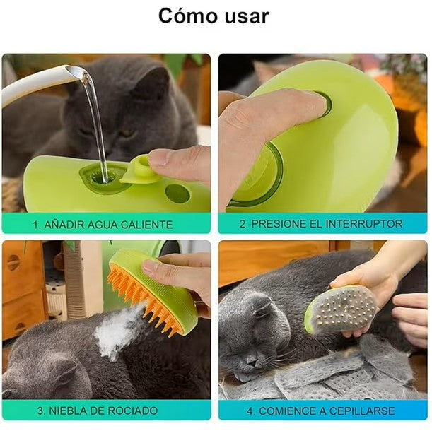🐶 CEPILLO VAPOR MULTIFUNCIONAL DE MASCOTA 🐱