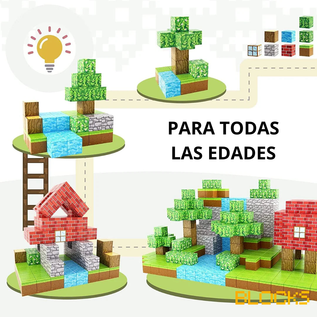 🧲 SET DE CUBOS MAGNETICOS MINECRAFT (28PCS)🧲