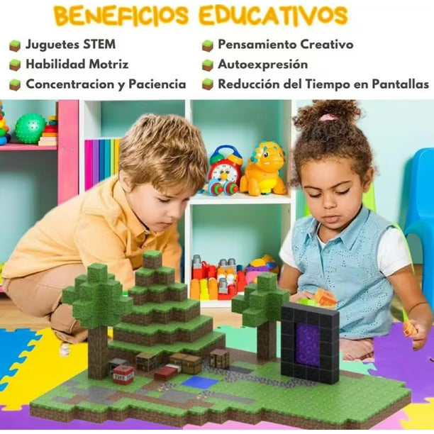 🧲 SET DE CUBOS MAGNETICOS MINECRAFT (28PCS)🧲