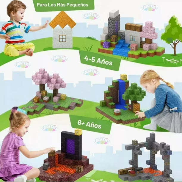 🧲 SET DE CUBOS MAGNETICOS MINECRAFT (28PCS)🧲