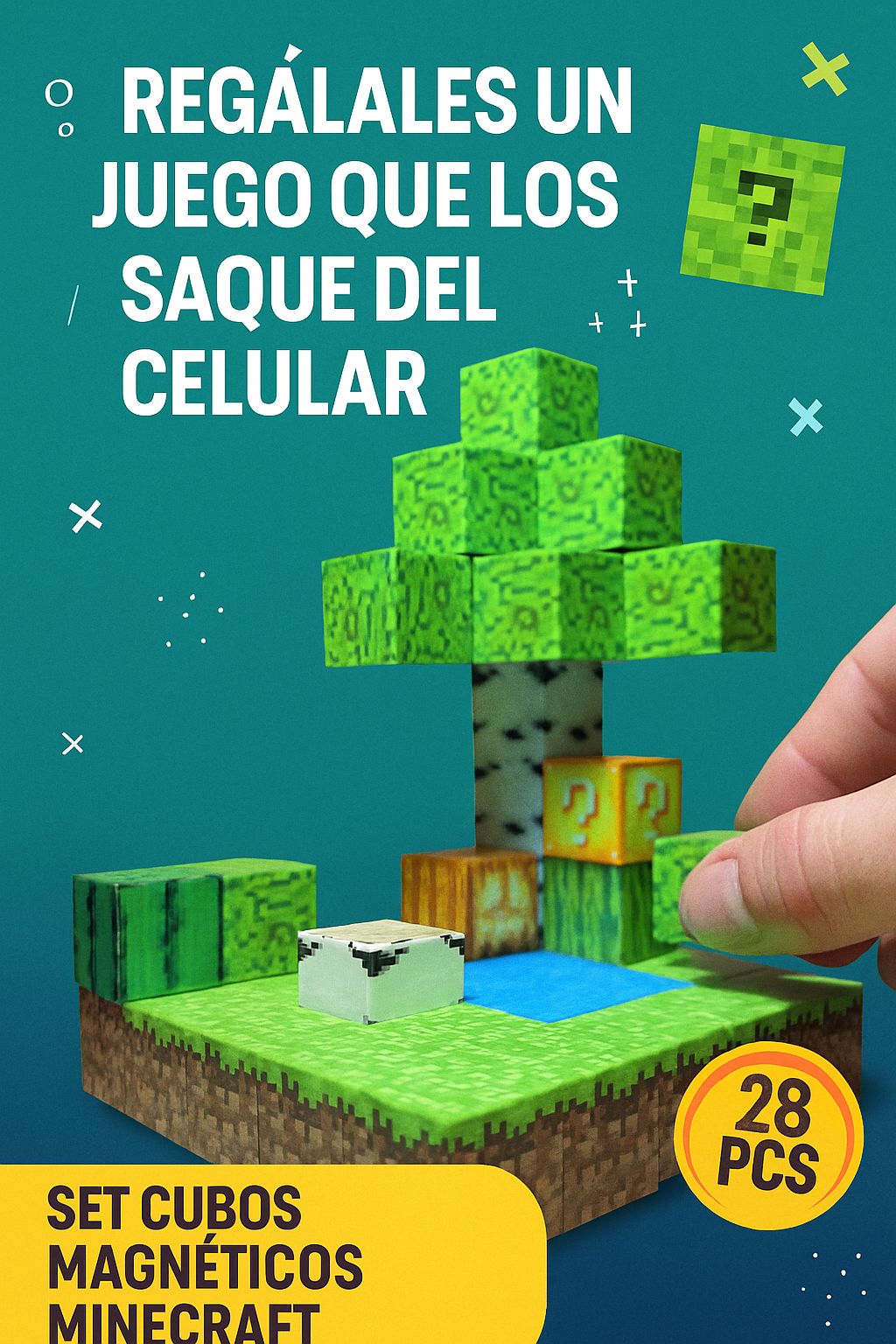 🧲 SET DE CUBOS MAGNETICOS MINECRAFT (28PCS)🧲