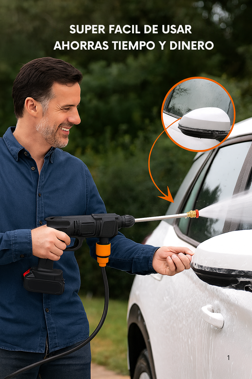 Hidrolavadora portátil + 2 Baterias