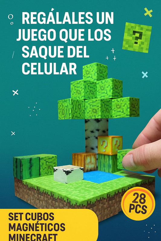 🧲 SET DE CUBOS MAGNETICOS MINECRAFT (28PCS)🧲